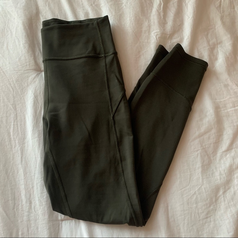 Lululemon Dark Olive In Movement Leggings 25''